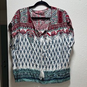 BLU DEISE Multicolor Geometric Print Women's Top